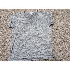 Rag & Bone Avryl V-neck T-shirt Heather Stripe Gray Relaxed Fit Soft Size Small
